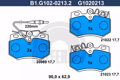 Тормозные колодки GALFER для PEUGEOT 205 I (741A/C) 1.7 Diesel