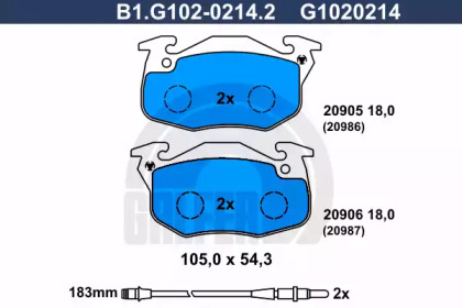 Тормозные колодки GALFER для PEUGEOT 205 I (741A/C) 1.7 Diesel