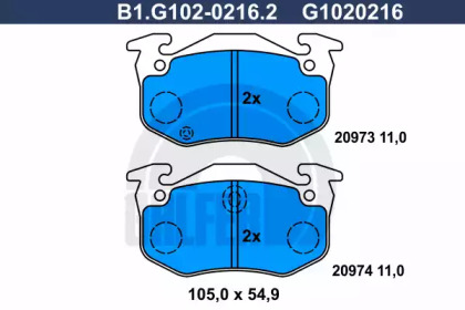 Дисковой тормозной механизм GALFER для PEUGEOT 306 Кабриолет (7D, N3, N5) 1.8 16V