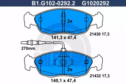 Дисковой тормозной механизм GALFER для PEUGEOT 306 Кабриолет (7D, N3, N5) 1.8 16V