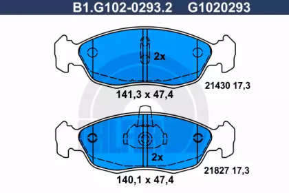 Дисковой тормозной механизм GALFER для PEUGEOT 306 Кабриолет (7D, N3, N5) 1.8 16V