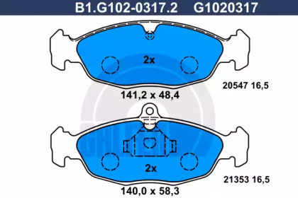 Запчасти для ТО GALFER для CHEVROLET LANOS седан 1.5