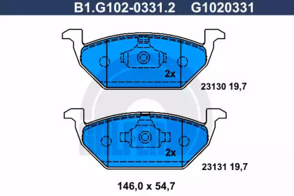 Тормозные колодки GALFER для VW POLO (6R, 6C) 1.4 BiFuel
