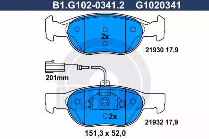 Тормозные колодки GALFER для ALFA ROMEO 146 (930_) 1.7 i.e. 16V (930.B1)