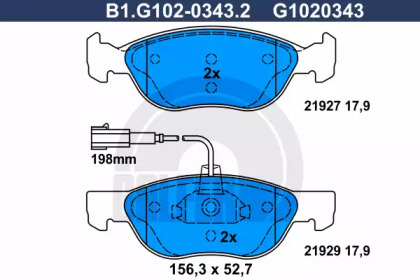 Тормозные колодки GALFER для ALFA ROMEO 146 (930_) 1.9 JTD (930.B4B)