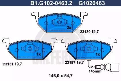 Дисковой тормозной механизм GALFER для VW BORA Variant (1J6) 1.4 16V