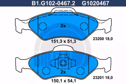 Запчасти для ТО GALFER для MAZDA 121 III (JASM, JBSM) 1.8 D