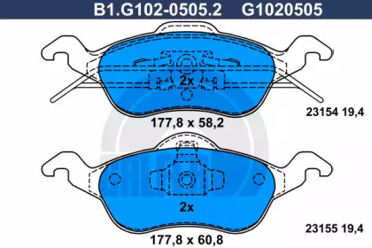 Тормозные колодки GALFER для FORD FOCUS седан (DFW) 1.8 16V