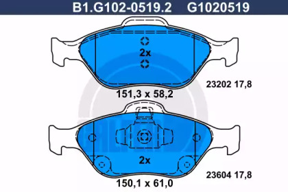 Запчасти для ТО GALFER для MAZDA 121 III (JASM, JBSM) 1.8 D