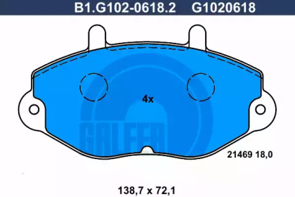 Дисковой тормозной механизм GALFER для FORD TRANSIT Фургон (E_ _) 2.0 i (EAL, EAS)