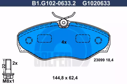Тормозные колодки GALFER для NISSAN PRIMASTAR Фургон (X83) 2.0