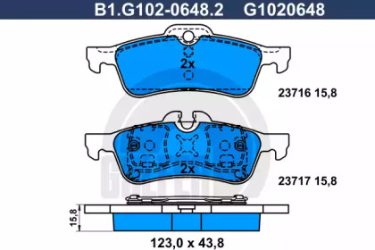 Дисковой тормозной механизм GALFER для MINI MINI Кабриолет (R52) Cooper