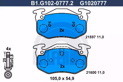Дисковой тормозной механизм GALFER для RENAULT CLIO I (B/C57_, 5/357_) 1.4