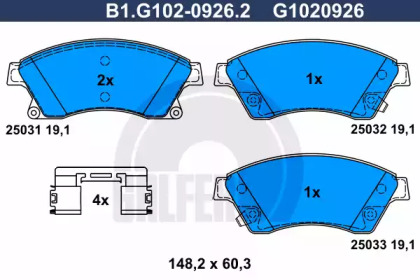 Дисковой тормозной механизм GALFER для CHEVROLET CRUZE Station Wagon (J308) 1.4