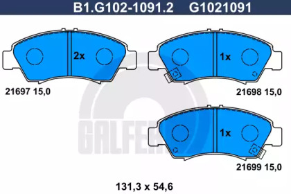 Тормозные колодки GALFER для HONDA JAZZ II (GD_, GE3, GE2) 1.3 (GD1)