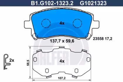 Дополнительные работы GALFER для SUBARU IMPREZA седан (GD) 2.0 i AWD