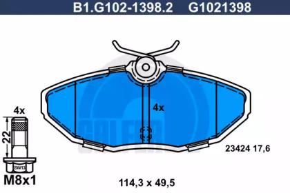 Тормозные колодки GALFER для JAGUAR S-TYPE (X200) 2.5 V6