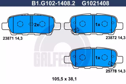 Дисковой тормозной механизм GALFER для NISSAN LEAF (ZE0) Electric