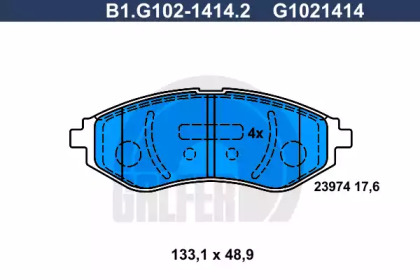 Тормозные колодки GALFER для CHEVROLET KALOS 1.2