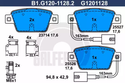 Тормозные колодки GALFER для FIAT STILO Multi Wagon (192_) 1.9 JTD