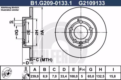 Дисковой тормозной механизм GALFER для VW BORA Variant (1J6) 1.4 16V