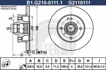 Тормозной диск GALFER для VW GOLF II (19E, 1G1) 1.8 GTI 16V