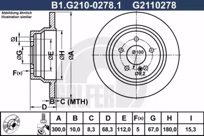 Тормозной диск GALFER для MERCEDES-BENZ CLS (C218) CLS 250 BlueTEC / d 4-matic (218.397)