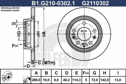 Тормозной диск GALFER для MAZDA 6 универсал (GH) 2.2 D