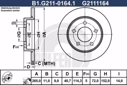 Тормозной диск GALFER для MAZDA 3 седан (BL) 1.6 MZR CD