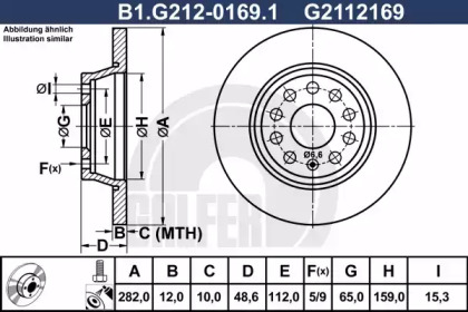 Тормозной диск GALFER для VW GOLF VI (5K1) 2.0 TDI