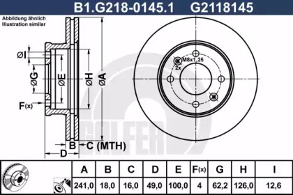 Тормозной диск GALFER для KIA PICANTO (BA) 1.0