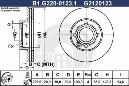 Тормозной диск GALFER для VW GOLF II (19E, 1G1) 1.8 GTI 16V