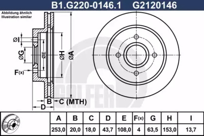 Тормозной диск GALFER для FORD SCORPIO II Turnier (GNR, GGR) 2.0 i 16V