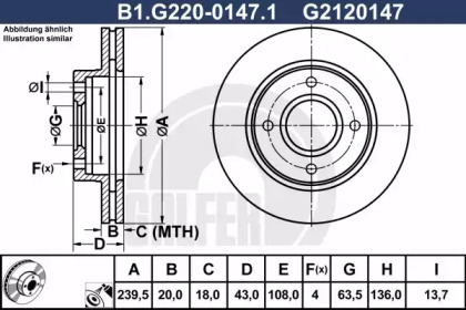 Тормозной диск GALFER для FORD FIESTA III (GFJ) 1.6