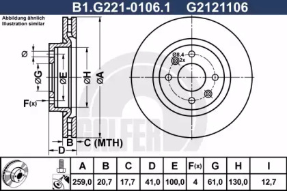 Тормозной диск GALFER для NISSAN KUBISTAR (X76) 1.5 dCi