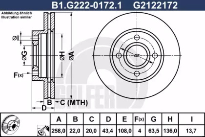 Тормозной диск GALFER для FORD FOCUS седан (DFW) 1.8 16V