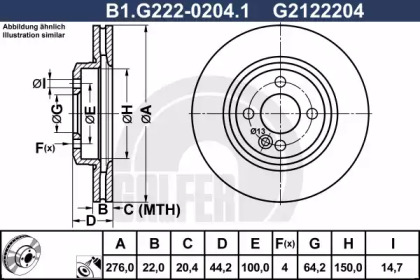 Дисковой тормозной механизм GALFER для MINI MINI Кабриолет (R52) Cooper