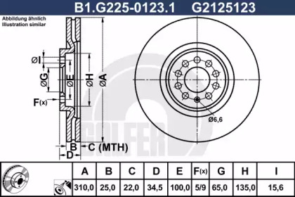 Тормозной диск GALFER для VW POLO (6R, 6C) 1.2 TSI