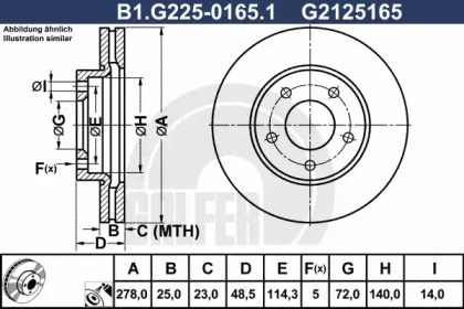 Тормозной диск GALFER для MAZDA 3 седан (BL) 1.6 MZR CD