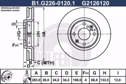 Тормозной диск GALFER для PEUGEOT 207 CC (WD_) 1.6 16V Turbo