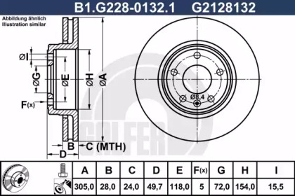 Тормозной диск GALFER для NISSAN PRIMASTAR Фургон (X83) 2.0