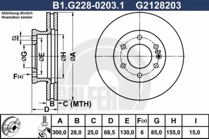 Тормозной диск GALFER для VW CRAFTER 30-50 c бортовой платформой/ходовая часть (2F_) 2.0 TDI