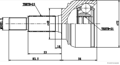 Привод колеса JAKOPARTS для NISSAN MICRA III (K12) 1.2 16V