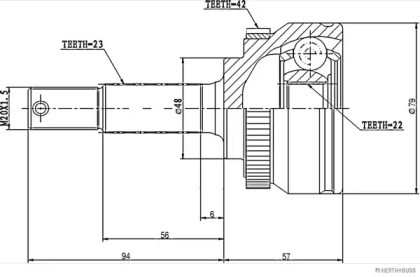 Привод колеса JAKOPARTS для NISSAN MICRA III (K12) 1.4 16V