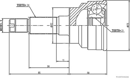 Привод колеса JAKOPARTS для MAZDA 121 II (DB) 1.3 16V