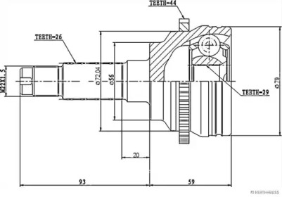 Карданный шарнир / комплект JAKOPARTS для MAZDA 323 S VI (BJ) 2.0 TD