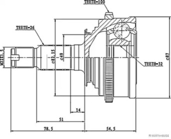 Привод колеса JAKOPARTS для HONDA CRX I (AF, AS) 1.6 i 16V (AS)