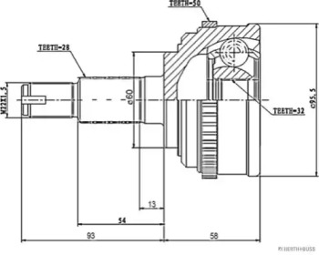 Привод колеса JAKOPARTS для HONDA PRELUDE IV (BB_) 2.0 i 16V (BB3)