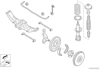 Подвеска оси / система подвески / колеса JAKOPARTS для MAZDA 323 F V (BA) 1.5 16V