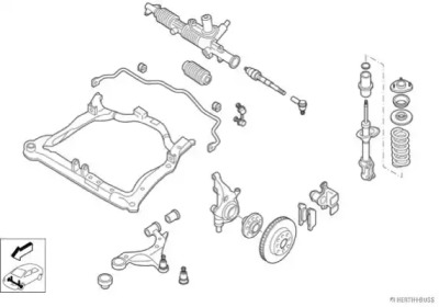 Рулевое управления JAKOPARTS для HONDA CIVIC VII Hatchback (EU, EP, EV) 1.6 i